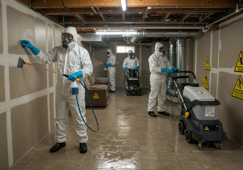 Basement Moisture Removal and Structural Drying process in Charlestown, RI